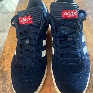 Adidas Men's Navy and White Busenitz Sneakers